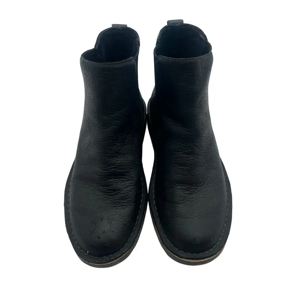 LL Bean Women’s Stonington Boots SZ 8 Black Leather Slip On Comfort Chelsea